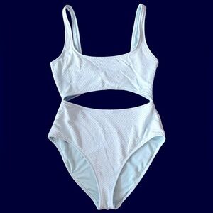 Aerie Light Teal Cutout Full Coverage Swimsuit Womens Large